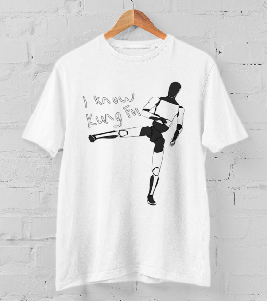 I Know Kung Fu Matrix Mannequin Neo Martial Arts Pose T-Shirt