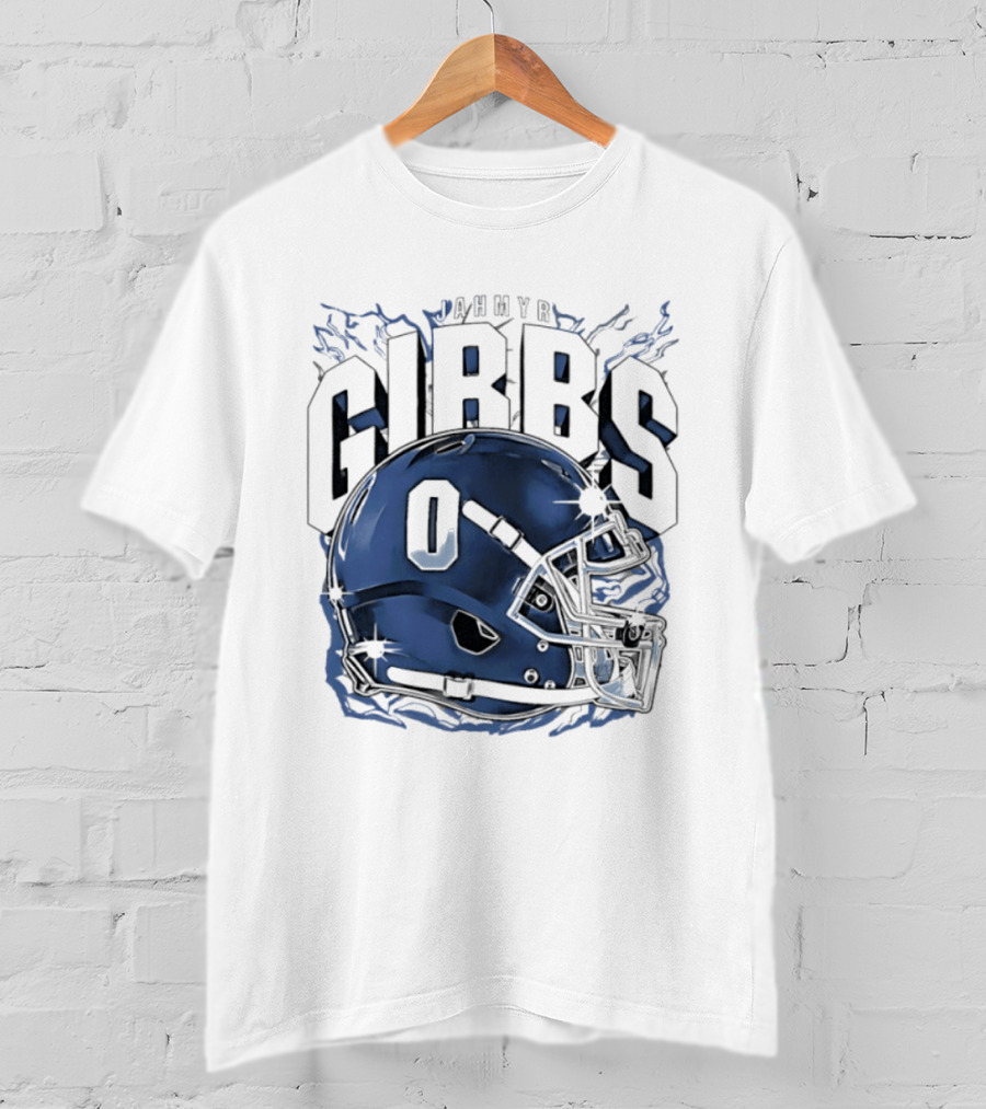 Jahmyr Gibbs 0 Detroit Lions Football Helmet 2026 GIBBS T-Shirt