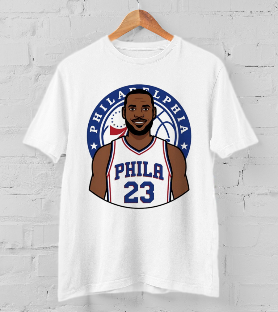 King James Philadelphia Phila 23 Basketball 76ers Star T-Shirt