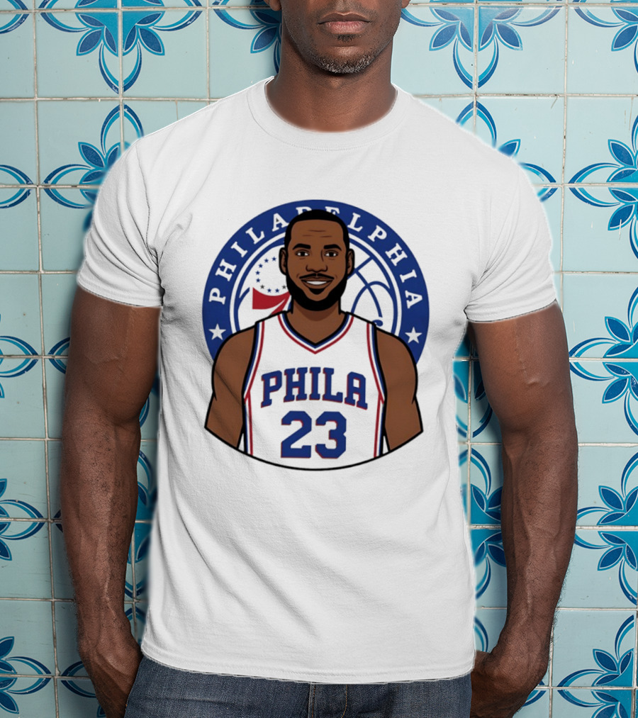 King James Philadelphia Phila 23 Basketball 76ers Star T-Shirt