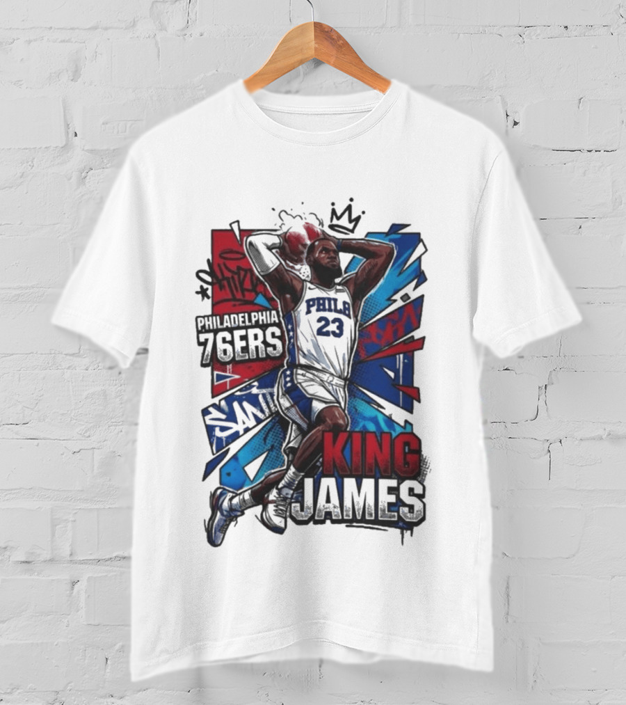 Philadelphia 76ers King James Dunk Graffiti T-Shirt