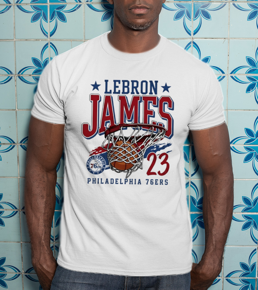 LeBron James Basketball 23 Hoop Philadelphia 76ers T-Shirt