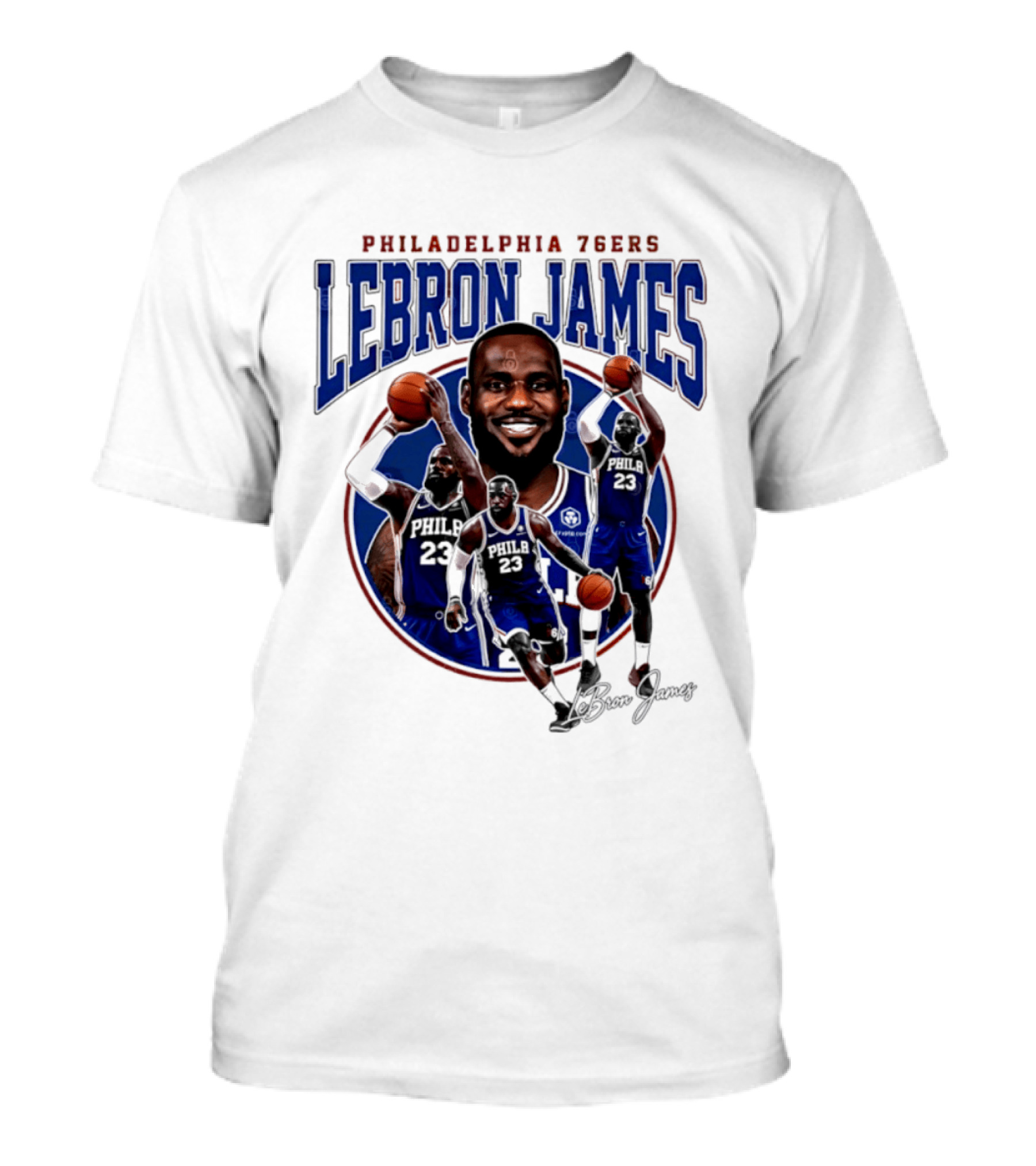 Philadelphia 76ers LeBron James Blue Jersey...T-Shirt 