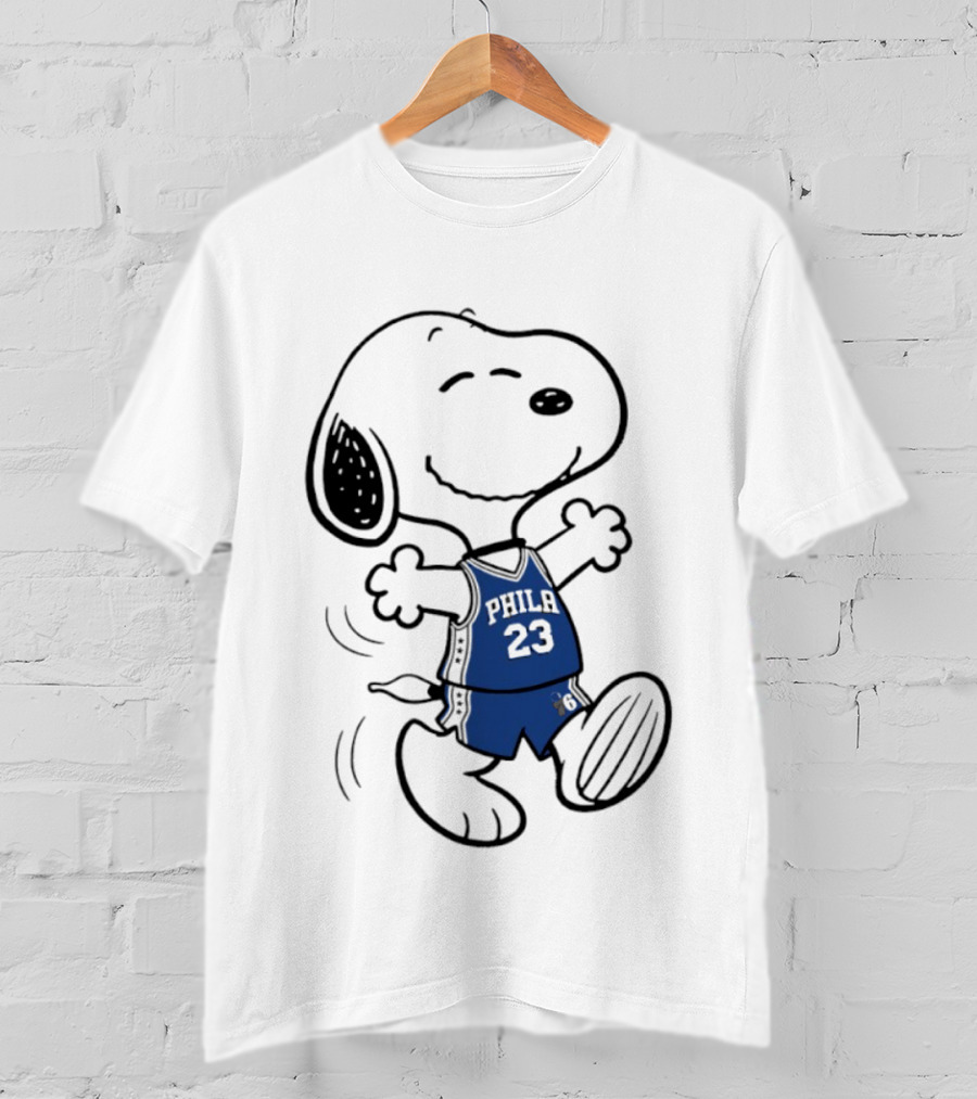 Snoopy Philly 23 Basketball Peanuts X LeBron James Philadelphia Sixer T-Shirt