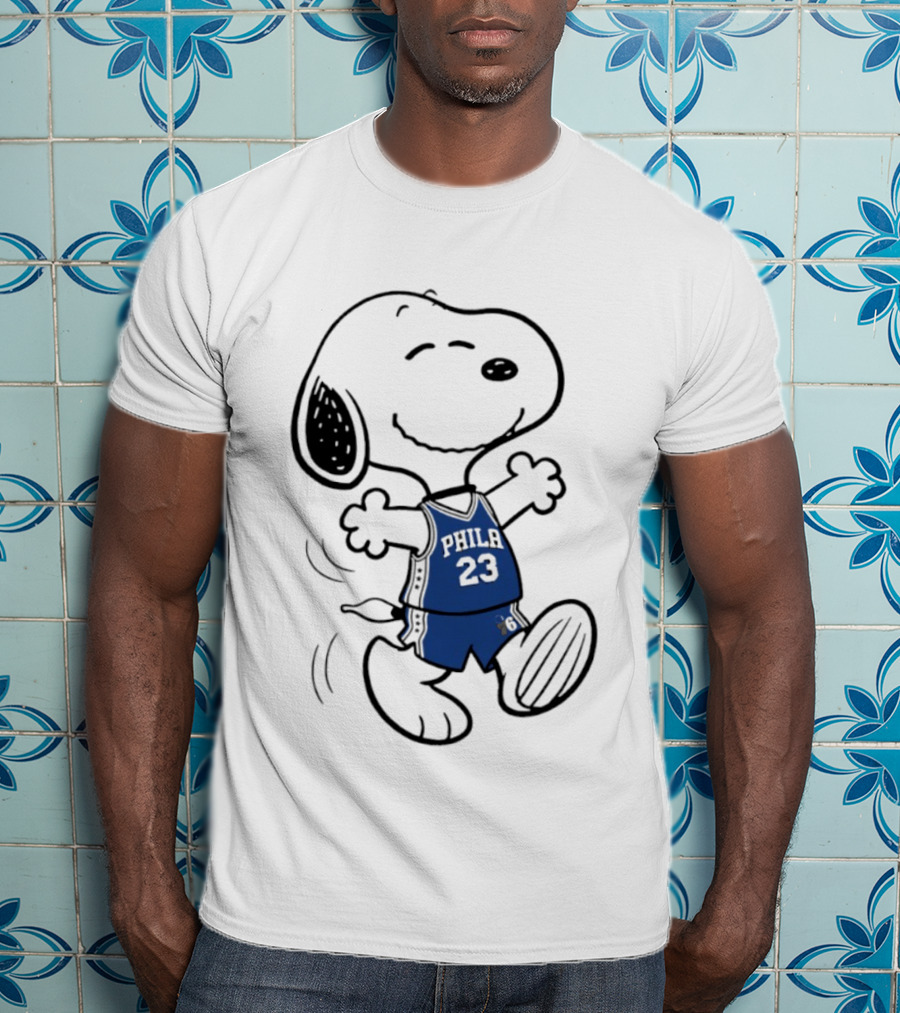 Snoopy Philly 23 Basketball Peanuts X LeBron James Philadelphia Sixer T-Shirt