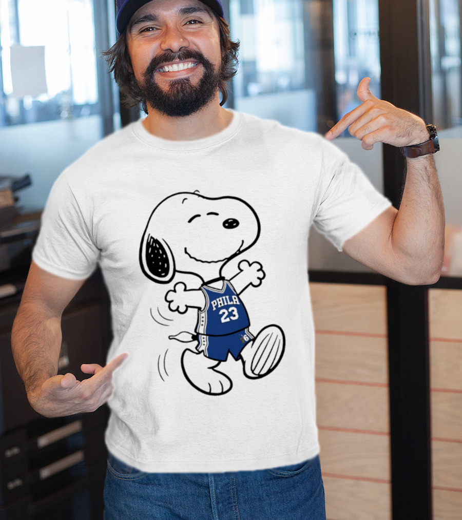 Snoopy Philly 23 Basketball Peanuts X LeBron James Philadelphia Sixer T-Shirt