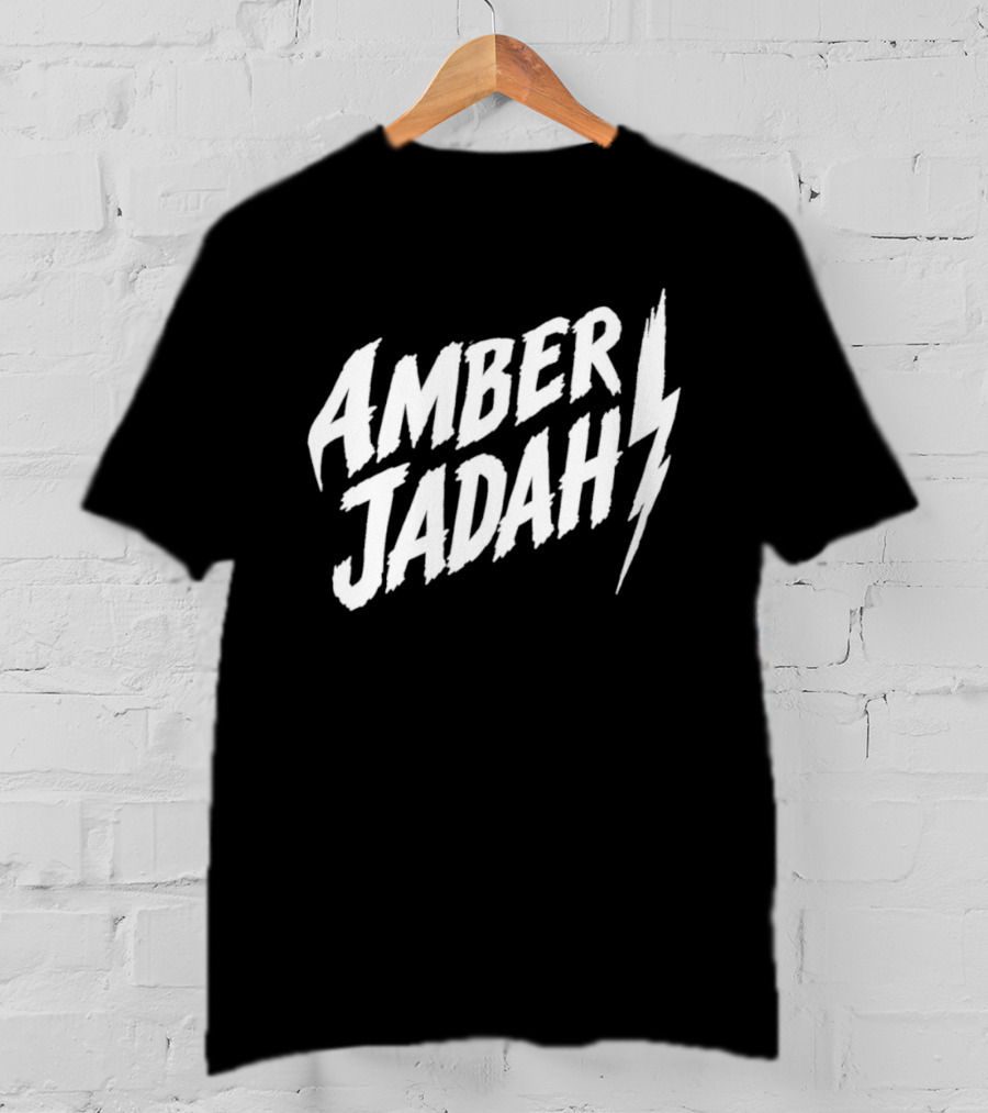 Amber Jadah Lightning Bold Text With Iconic Bolt T-Shirt