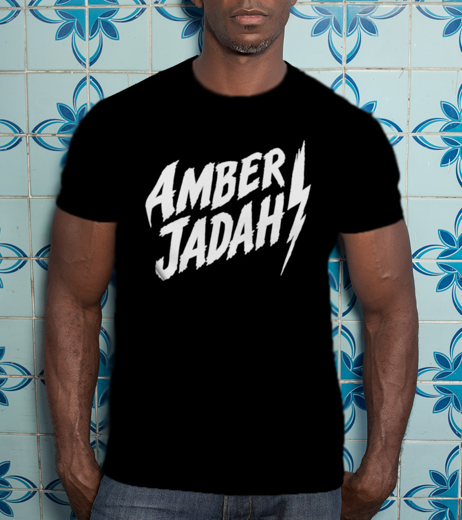 Amber Jadah Lightning Bold Text With Iconic Bolt T-Shirt