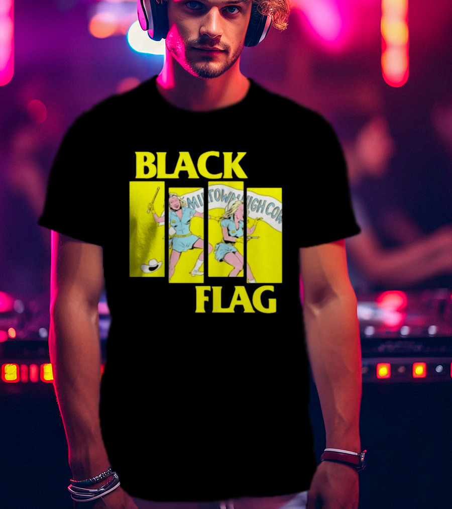 Black Flag Midtown High Comix Punk Rock Mid 20th Century T-Shirt