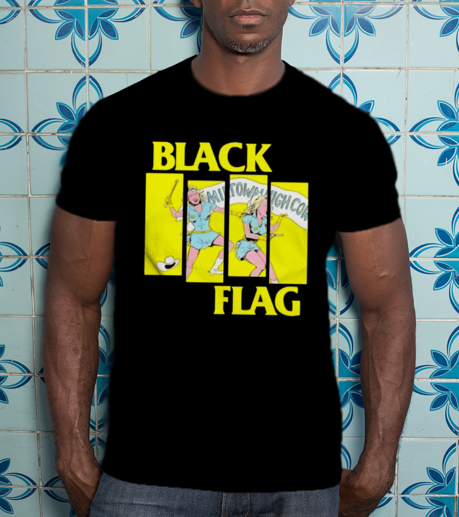 Black Flag Midtown High Comix Punk Rock Mid 20th Century T-Shirt