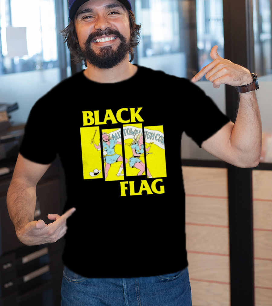 Black Flag Midtown High Comix Punk Rock Mid 20th Century T-Shirt