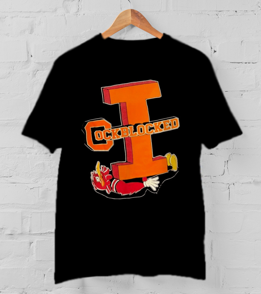 Cockblocked Illinois Fighting Illini Big I Defeat T-Shirt