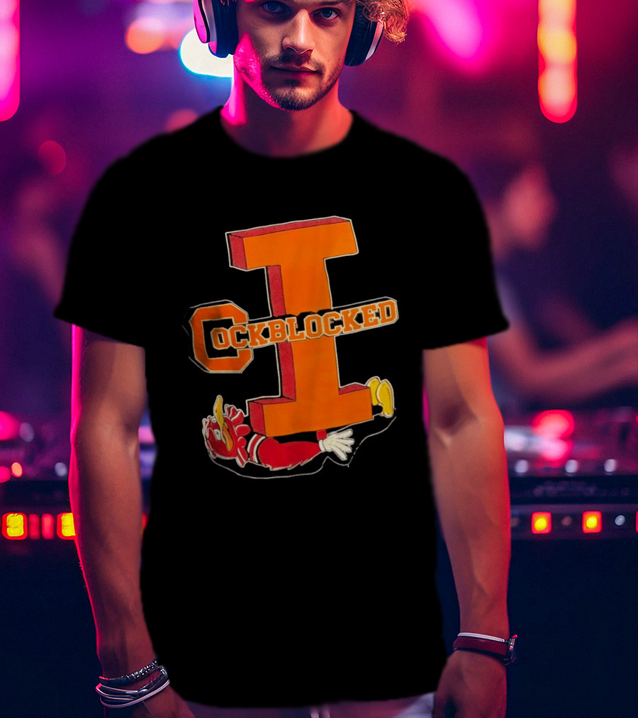 Cockblocked Illinois Fighting Illini Big I Defeat T-Shirt