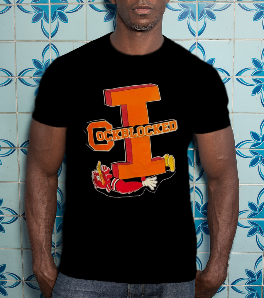 Cockblocked Illinois Fighting Illini Big I Defeat T-Shirt