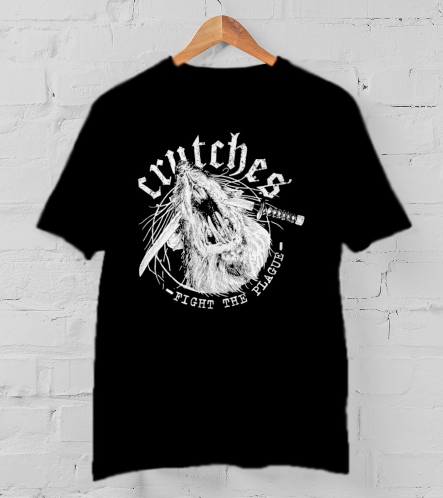 Crutches Fight The Plague Punk Hardcore Twig T-Shirt