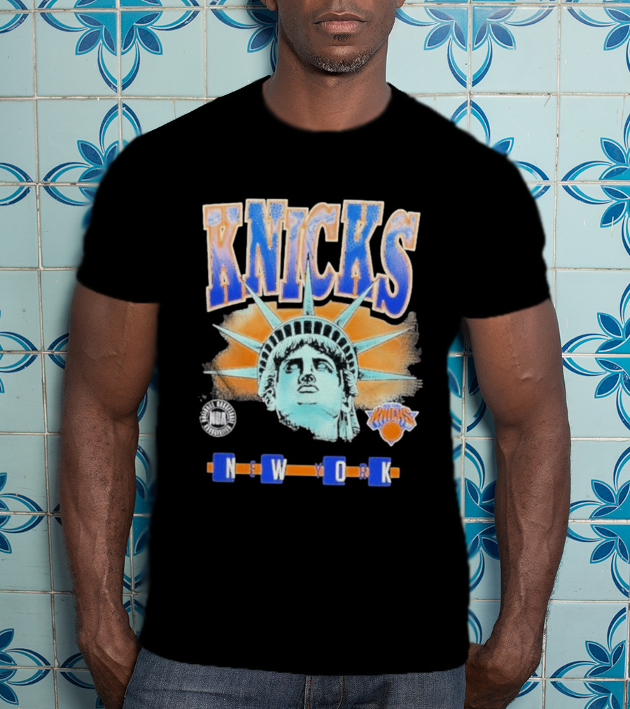 Knicks NBA N W O K Statue Liberty T-Shirt