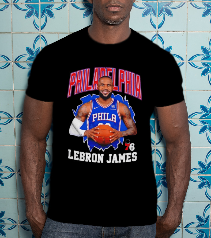 Philadelphia 76ers LeBron James Basketball Jersey Fan T-Shirt