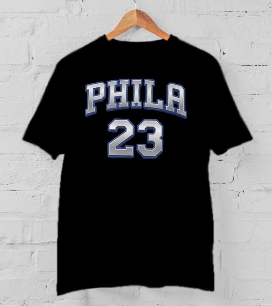 LeBron James 23 Philly Sixers Basketball Two Sided T-Shirt