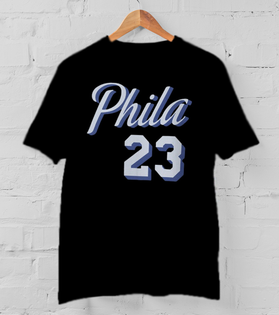 LeBron James 23 Phila 23 Philadelphia 76ers NBA Basketball Two Sided T-Shirt