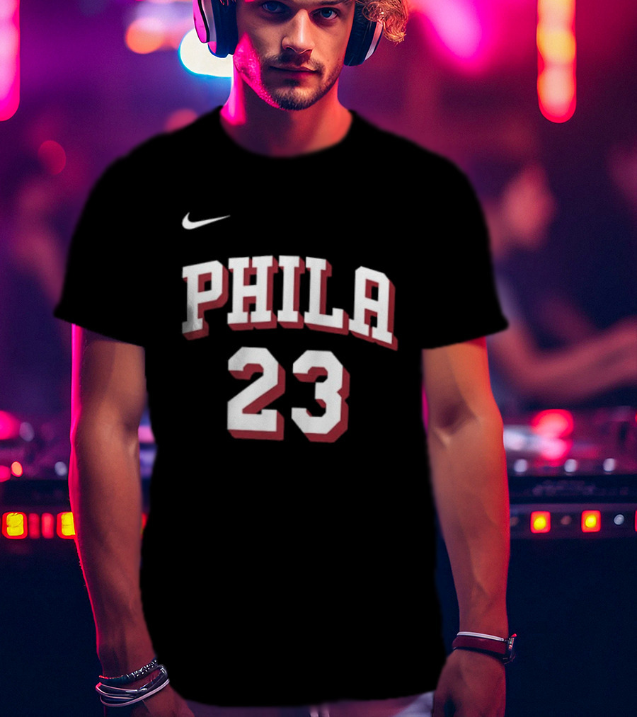 LeBron James 23 Phila 76ers Name Number Royal Nike T-Shirt