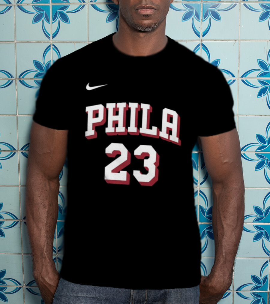 LeBron James 23 Phila 76ers Name Number Royal Nike T-Shirt