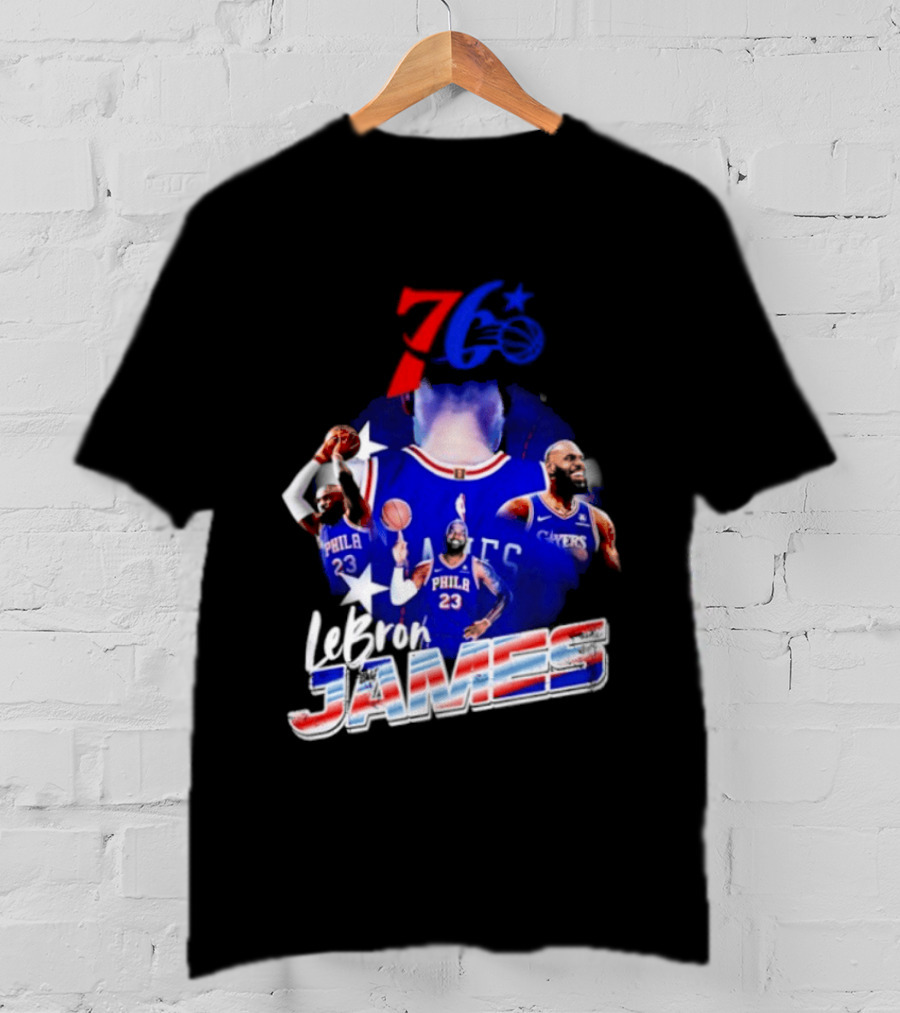LeBron James Philadelphia 76ers 23 Player Collage T-Shirt