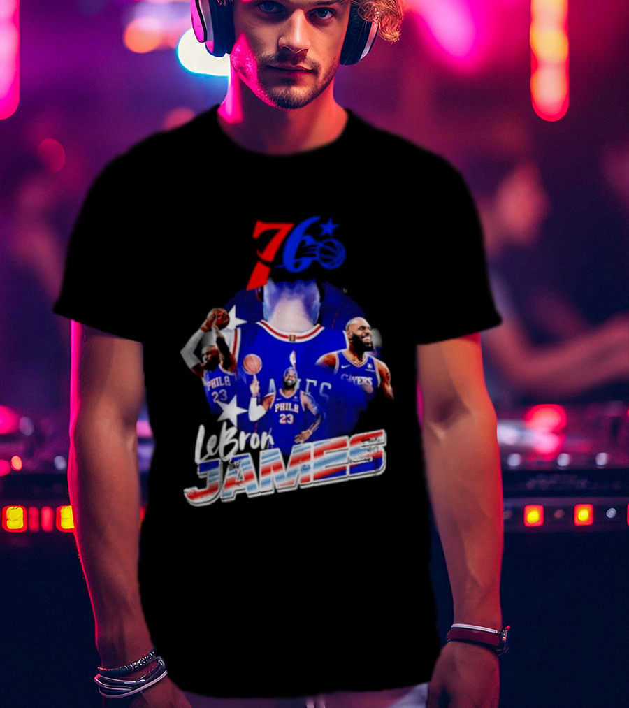 LeBron James Philadelphia 76ers 23 Player Collage T-Shirt