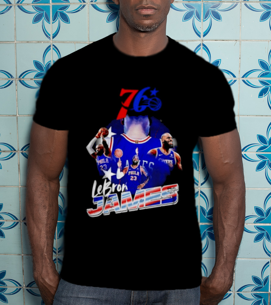 LeBron James Philadelphia 76ers 23 Player Collage T-Shirt
