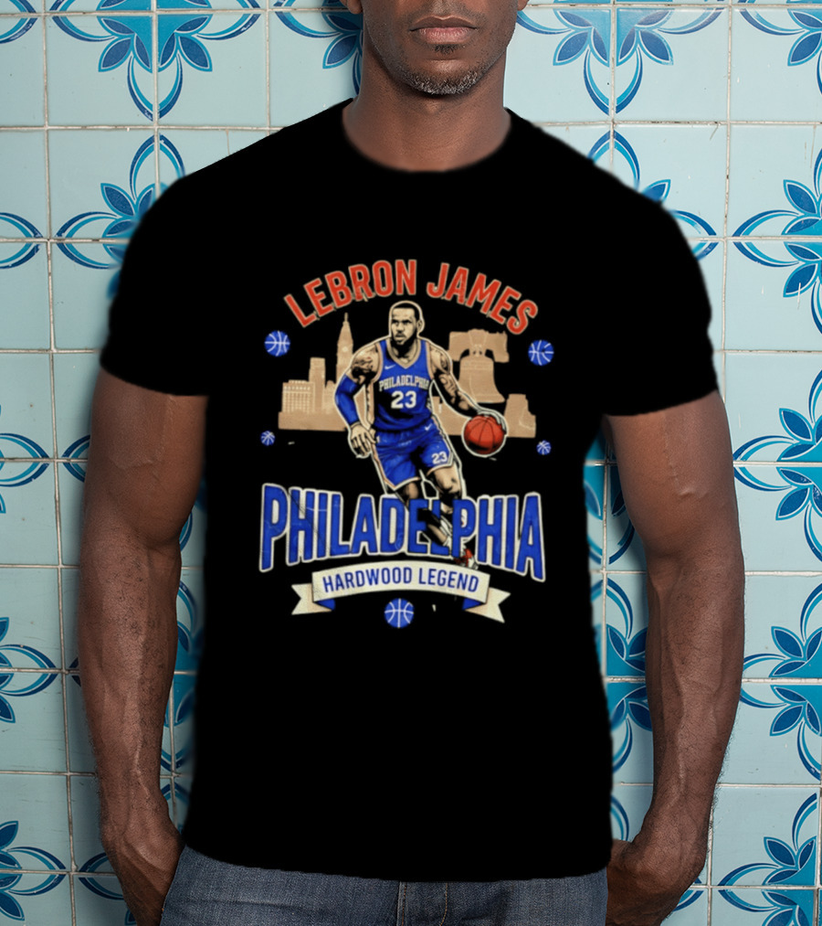 LeBron James Philadelphia Hardwood Legend Skyline Basketball 23 T-Shirt
