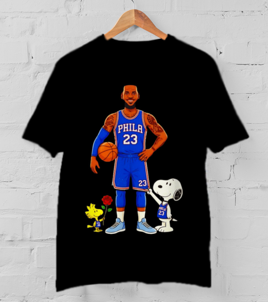 LeBron James Snoopy Woodstock Philadelphia Phila 23 Basketball T-Shirt