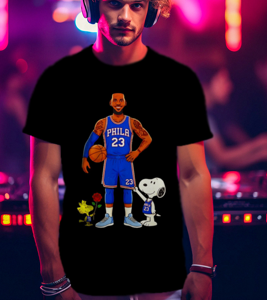 LeBron James Snoopy Woodstock Philadelphia Phila 23 Basketball T-Shirt