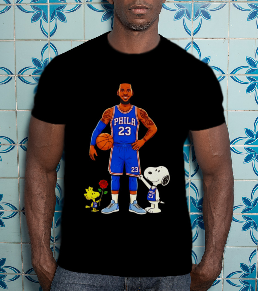 LeBron James Snoopy Woodstock Philadelphia Phila 23 Basketball T-Shirt