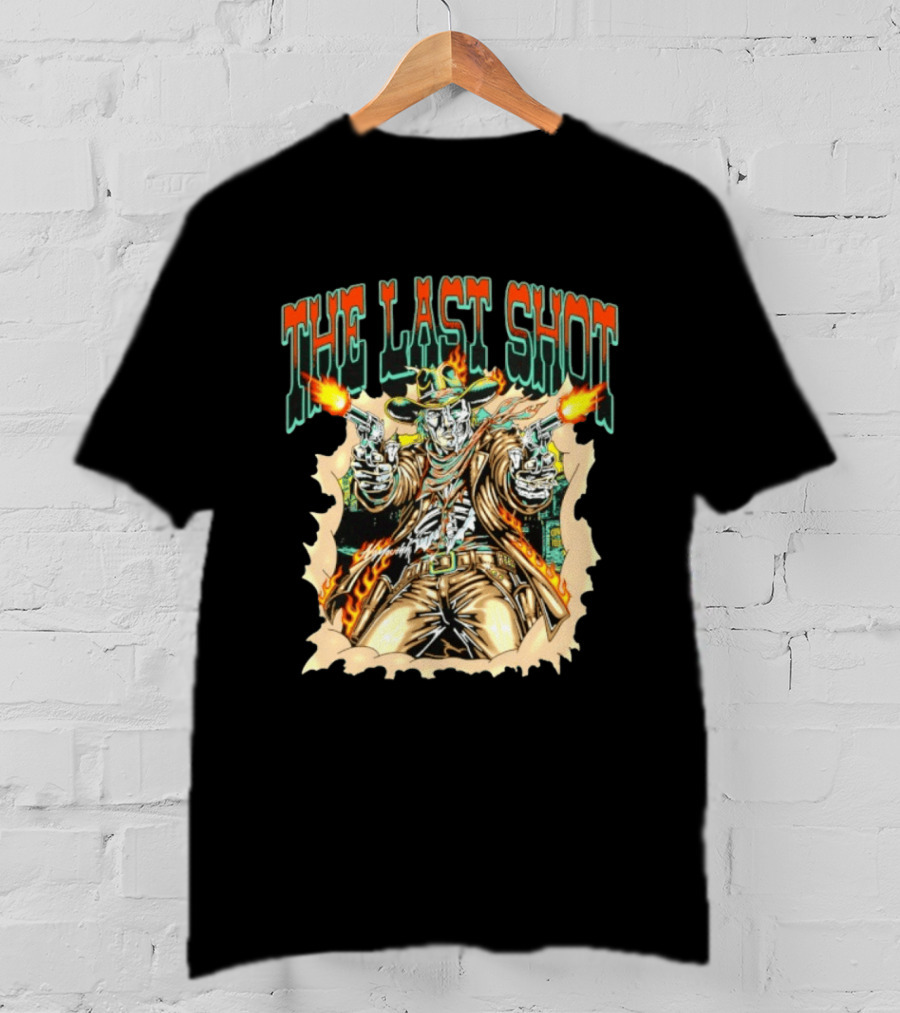 The Last Shot Cowboy Skeleton Western Gunslinger T-Shirt