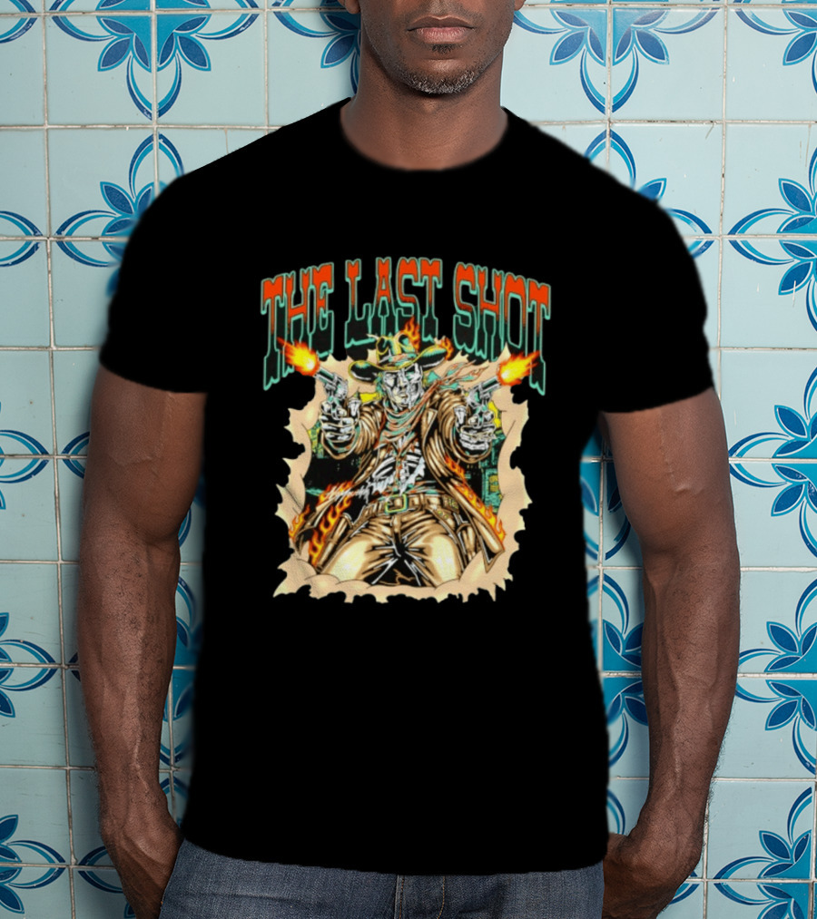 The Last Shot Cowboy Skeleton Western Gunslinger T-Shirt