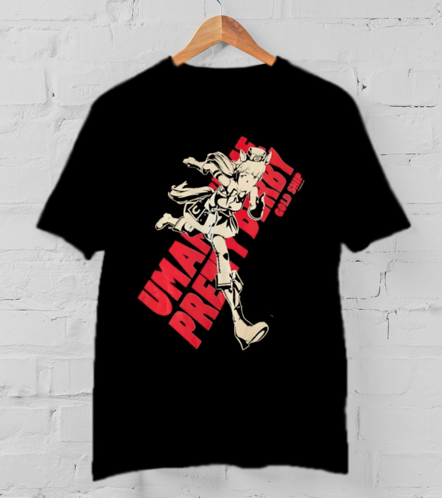 Umamusume Pretty Derby Gold Ship Anime Character Running Pose T-Shirt