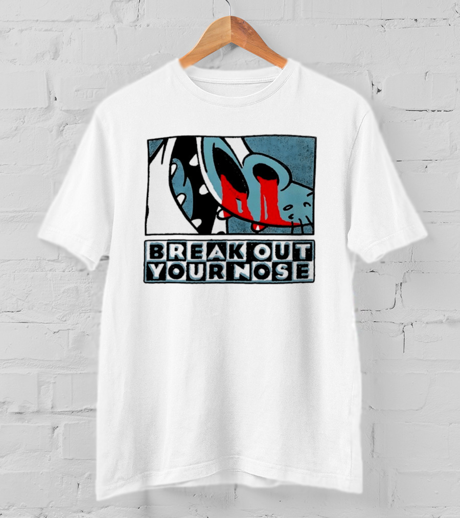 Break Out Your Nose Comic Style Cartoon With Red Accent T-Shirt