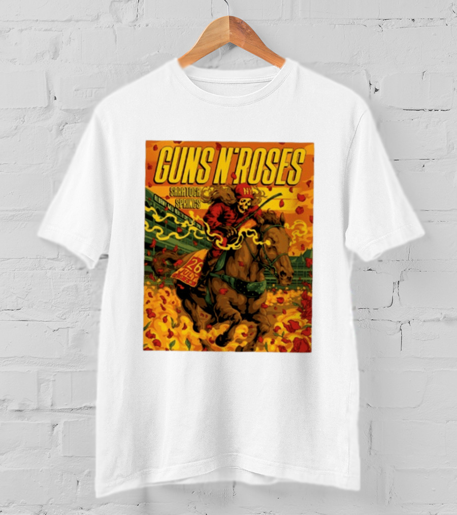 Guns N' Roses Saratoga Springs July 26 2026 Equestrian Skull Rider NY Event T-Shirt