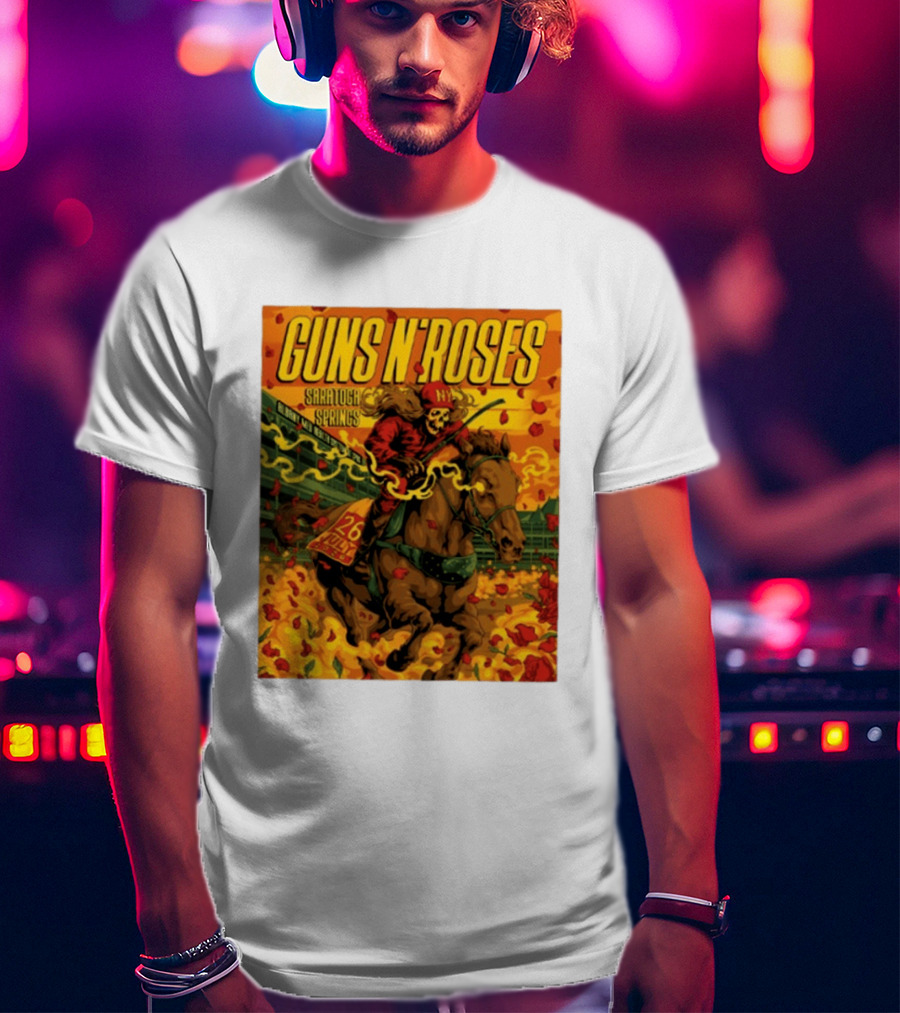 Guns N' Roses Saratoga Springs July 26 2026 Equestrian Skull Rider NY Event T-Shirt