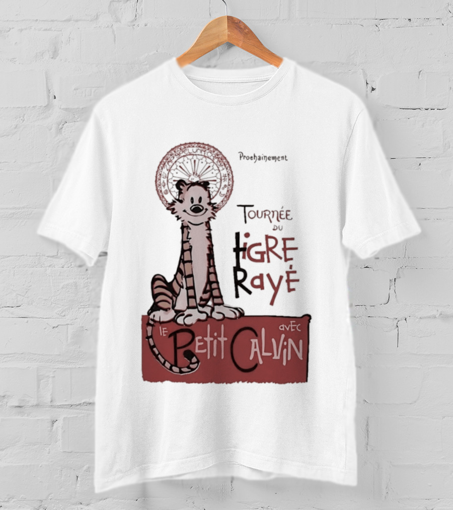 Tournée Du Tigre Raye Le Petit Calvin Avec Hobbes T-Shirt