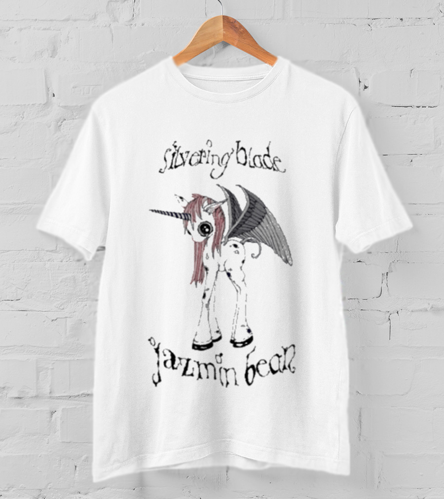 Jazmin Bean Silvering Blade Unicorn With Wings T-Shirt