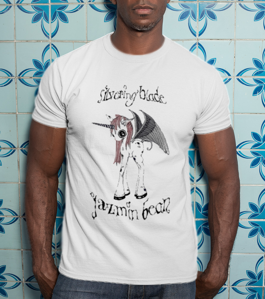 Jazmin Bean Silvering Blade Unicorn With Wings T-Shirt