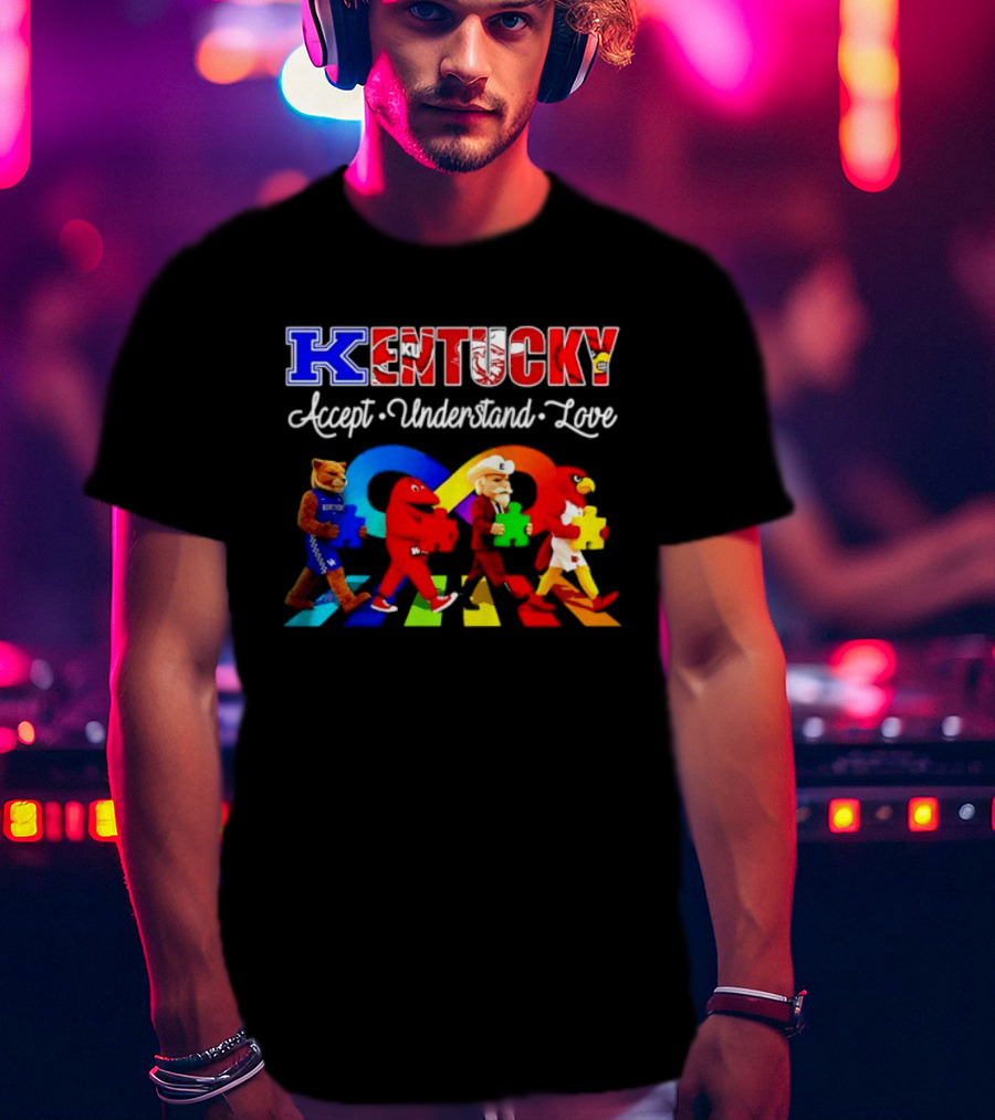 Kentucky Accept Understand Love Louisville Cardinals Puzzle Piece Parade T-Shirt