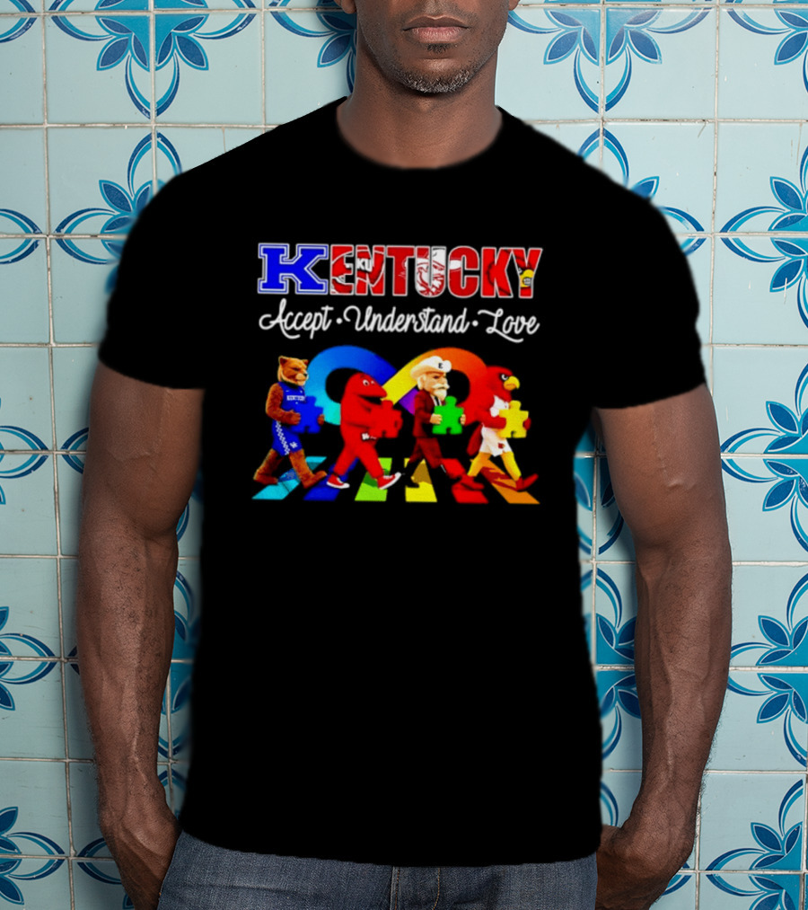 Kentucky Accept Understand Love Louisville Cardinals Puzzle Piece Parade T-Shirt
