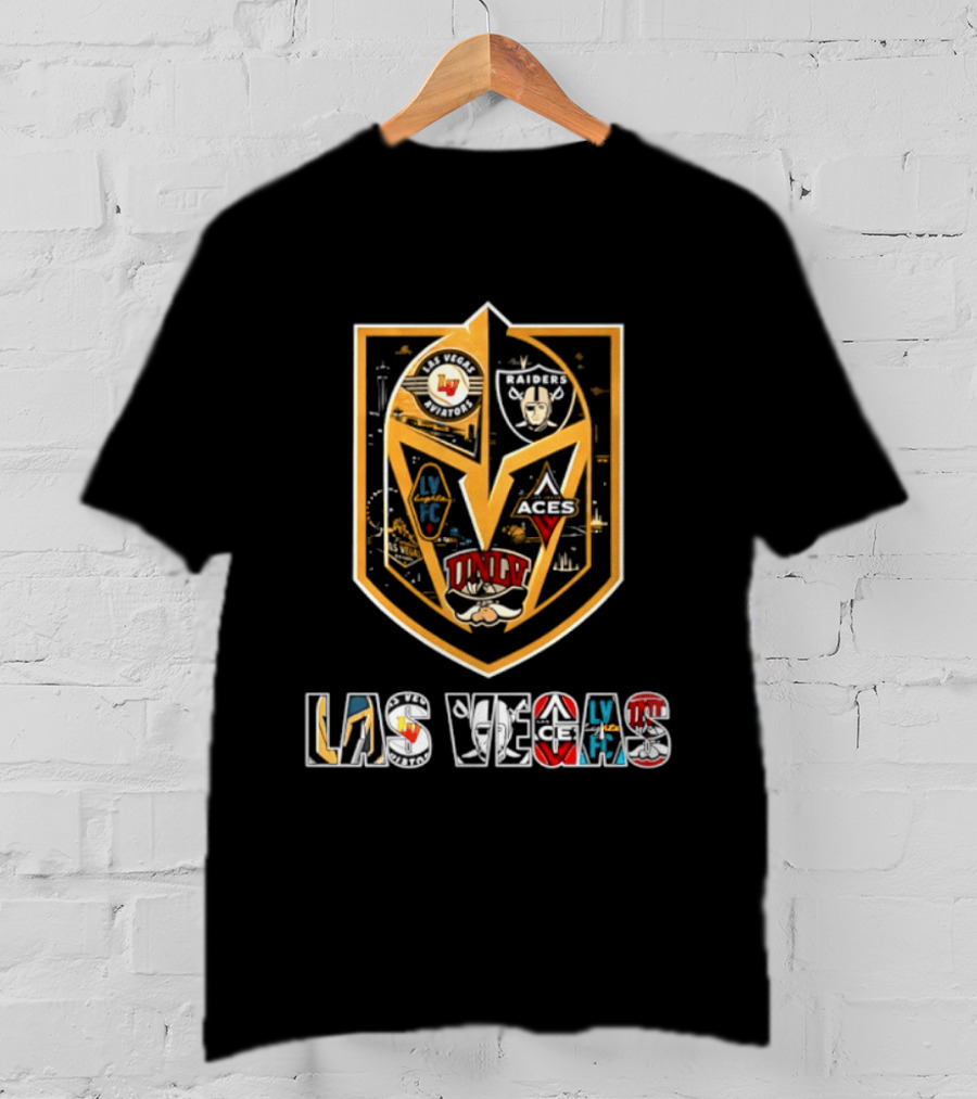 Las Vegas Aviators Raiders Lights FC Aces UNLV Collaboration Emblems T-Shirt