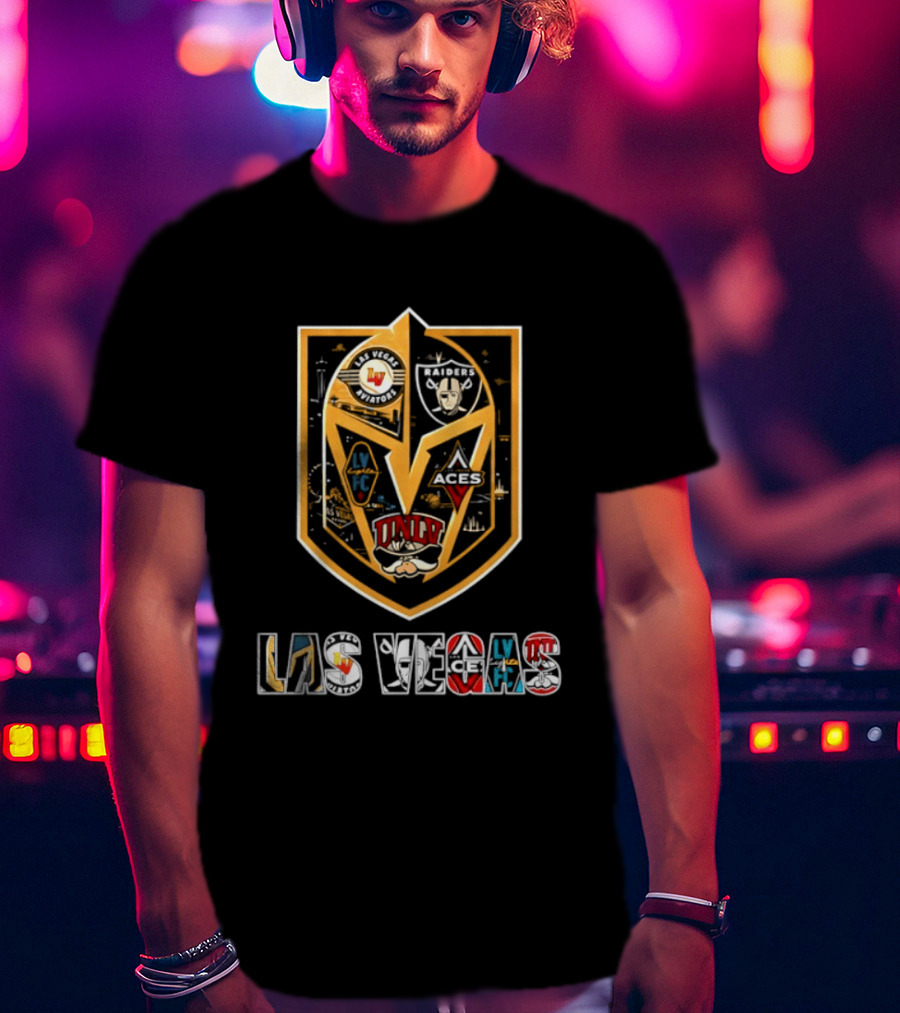 Las Vegas Aviators Raiders Lights FC Aces UNLV Collaboration Emblems T-Shirt