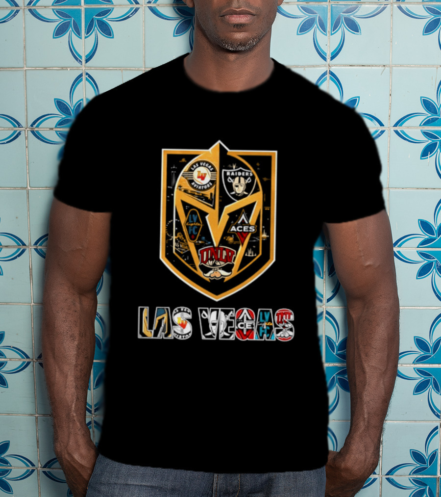 Las Vegas Aviators Raiders Lights FC Aces UNLV Collaboration Emblems T-Shirt