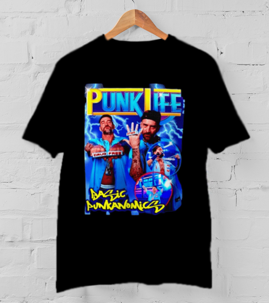 Punk Life Basic Punkanomics Drug Free CM Punk T-Shirt