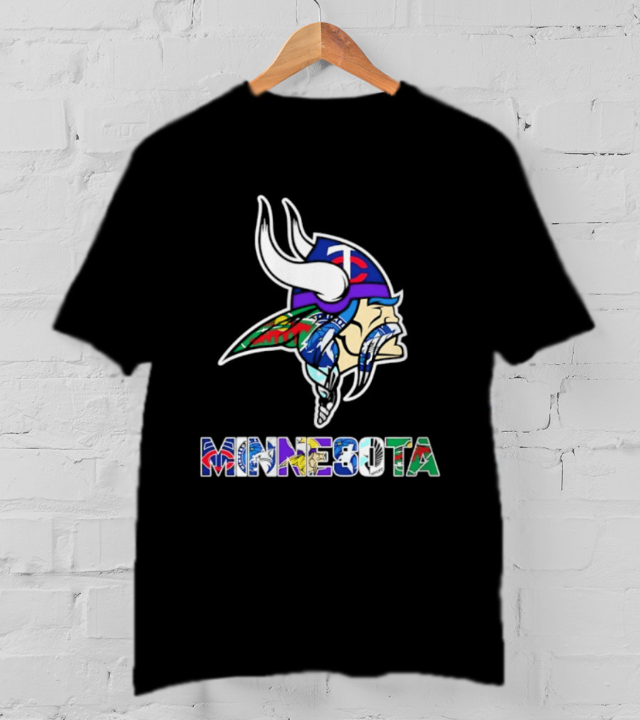 Minnesota Vikings Twins Wild Timberwolves United Team Fans Mashup T-Shirt