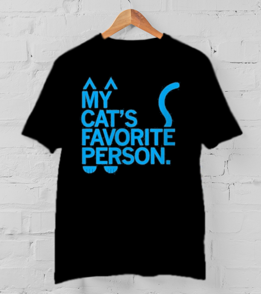 My Cat's Favorite Person Cat Ears And Tail Blue T-Shirt