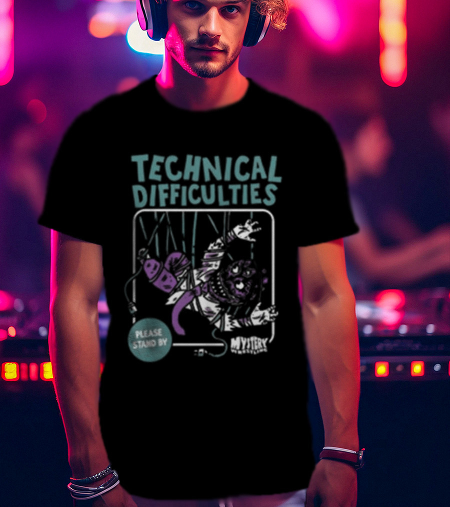 Technical Difficulties Mystery Wrestling Shop Villain Embrace Studio 54 T-Shirt
